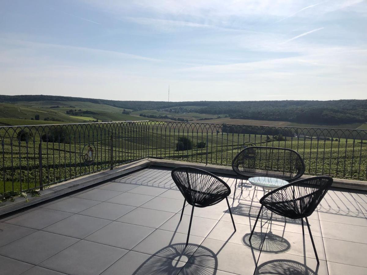 Villa FLORESSENS EN CHAMPAGNE Terrasse privative sur le vignoble à Fleury-la-Riviere Extérieur photo