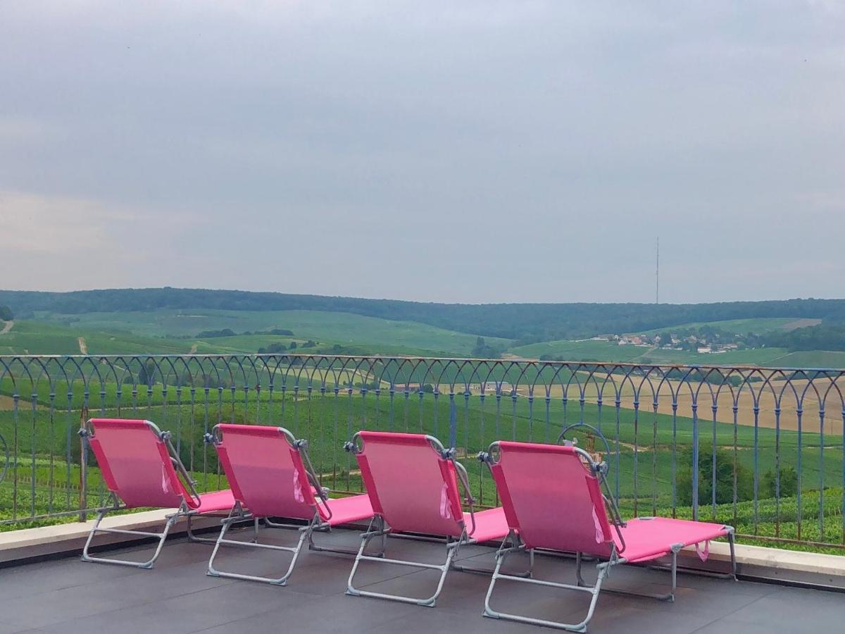 Villa FLORESSENS EN CHAMPAGNE Terrasse privative sur le vignoble à Fleury-la-Riviere Extérieur photo